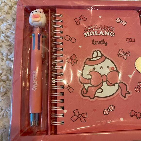 Cute Korean Animal Design Molang Secret Diary Set. Gift. Gifts. Kidcore. Party. - Picture 4 of 5